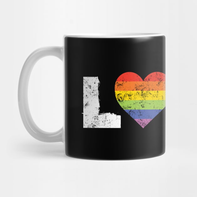 Love LGBT Rainbow Heart by Black Tee Inc